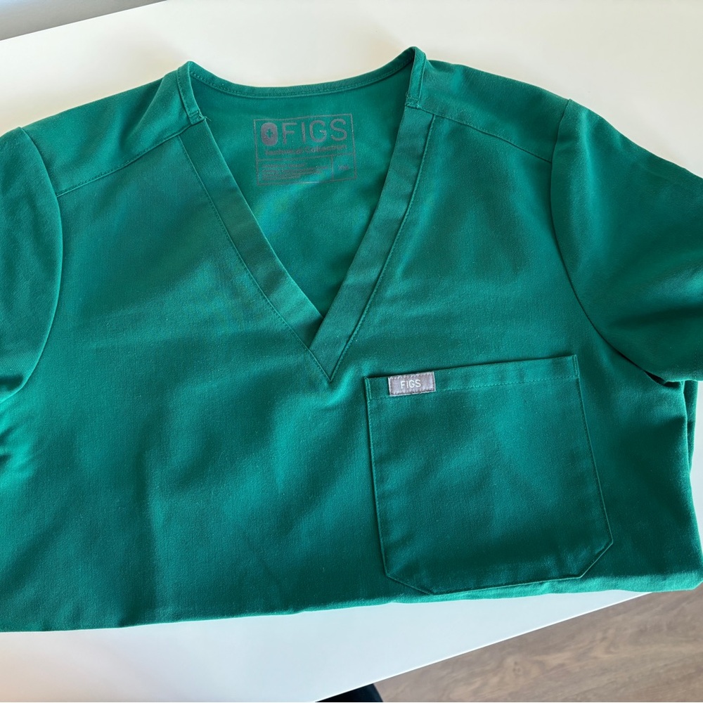 Figs Green Scrub Top